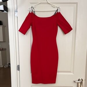 Lulu's Vibrant Red Long Sleeve Dress
